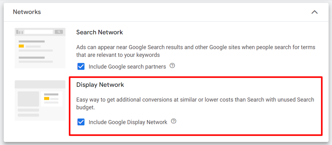 google search ads display network feature opt in